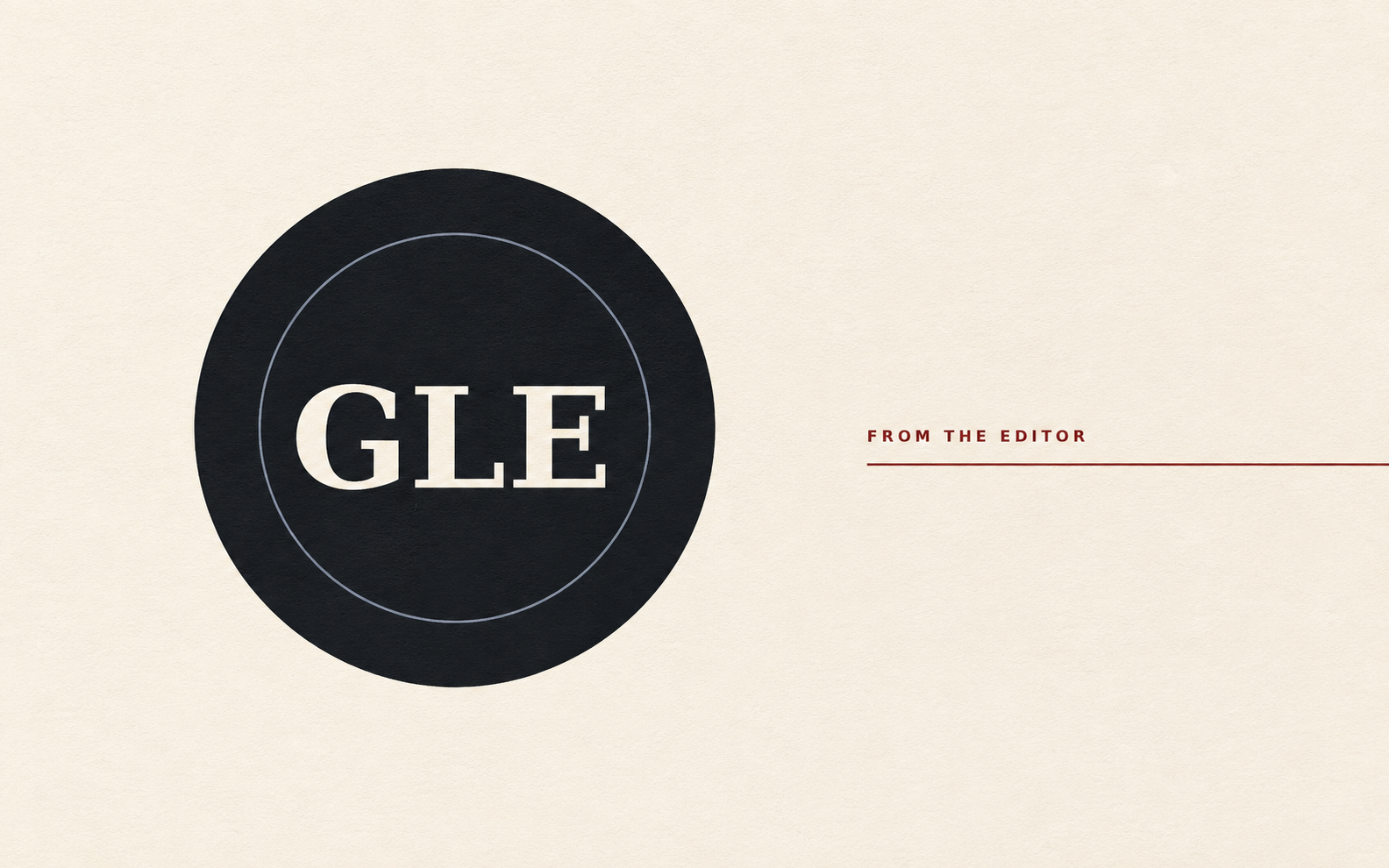 Minimal GLE founder and editor monogram
